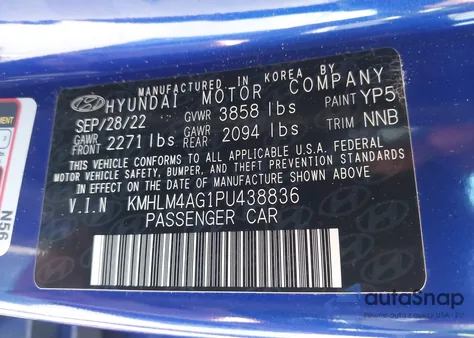 2023 Hyundai Elantra Sel from USA, damaged, VIN KMHLM4AG1PU438836